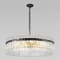 Люстра подвесная хрустальная Nevada 10297/800 Pearl black LOFT IT прозрачная на 18 ламп, основание чёрное в стиле современный 