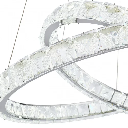 Люстра подвесная LED с пультом AM-Venezia 311311/D600-D400 NI Arte Milano прозрачная на 1 лампу, основание никель в стиле современный кольца с пультом фото 13
