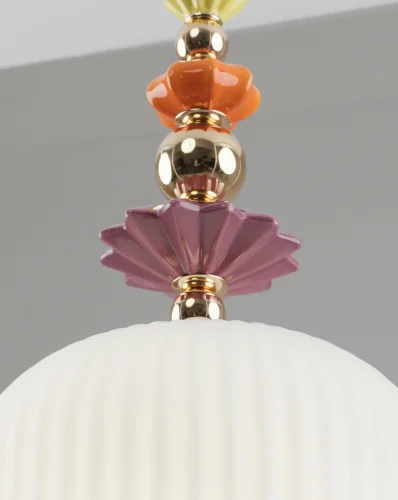 Светильник подвесной Charm V11181-1P Moderli белый на 1 лампу, основание золотое в стиле прованс современный классический фото 4