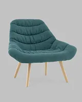 Кресло Олби Страйпс тёмно-бирюзовый УТ000040102 Stool Group, бирюзовый/шенилл, ножки/массив гевеи/бежевый, размеры - *830****мм