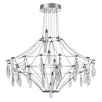 Люстра подвесная LED Flamenco 6699/51CL Odeon Light прозрачная хром на 1 лампу, основание хром в стиле классический 