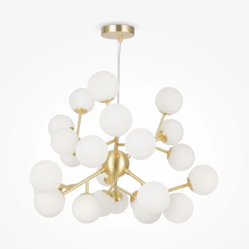 Люстра подвесная Dallas MOD545PL-24BS Maytoni белая на 24 лампы, основание золотое в стиле современный шар фото 3