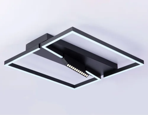 Светильник потолочный LED с пультом FL51466 Ambrella light чёрный 1 лампа, основание чёрное в стиле современный хай-тек с пультом квадраты фото 3