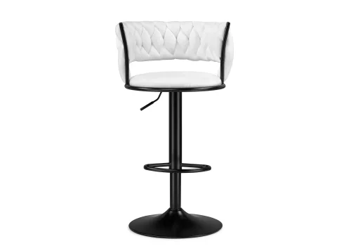 Барный стул Lotus white / black 15682 Woodville, белый/велюр, ножки/металл/чёрный, размеры - *1140***520*500 фото 2