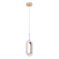 Светильник подвесной LED Madison 0906PL-1PG Milosh Tendence прозрачный на 1 лампу, основание золотое в стиле современный 