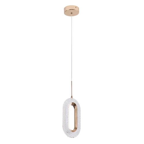 Светильник подвесной LED Madison 0906PL-1PG Milosh Tendence прозрачный на 1 лампу, основание золотое в стиле современный 