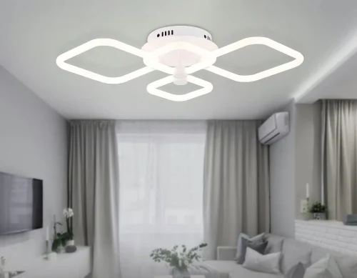 Люстра потолочная LED с пультом FA3822 Ambrella light белая на 1 лампа, основание белое в стиле современный хай-тек с пультом фото 8
