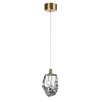Светильник подвесной Gemme 7114/4LC Odeon Light прозрачный на 1 лампу, основание бронзовое в стиле классический современный выдувное
