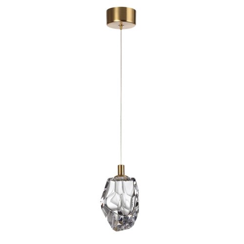 Светильник подвесной LED Gemme 7114/4LC Odeon Light прозрачный на 1 лампу, основание бронзовое в стиле классический современный выдувное