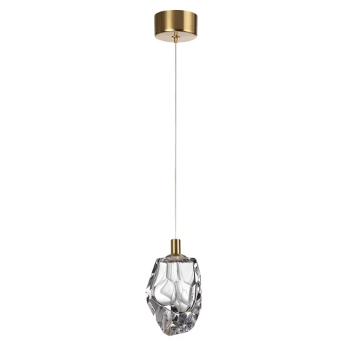 Светильник подвесной Gemme 7114/4LC Odeon Light прозрачный на 1 лампу, основание бронзовое в стиле классический современный выдувное