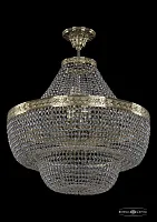 Люстра потолочная хрустальная 19091/H1/60IV G Bohemia Ivele Crystal прозрачная на 15 ламп, основание золотое в стиле классика sp