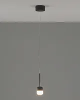 Светильник подвесной LED Drop V10863-PL Moderli чёрный белый 1 лампа, основание чёрное в стиле модерн 