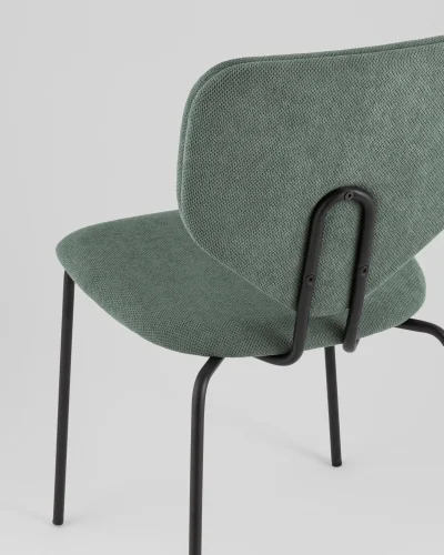 Стул обеденный Masey, зеленый УТ000039581 Stool Group, зелёный/рогожка, ножки/металл/чёрный, размеры - ***** фото 6
