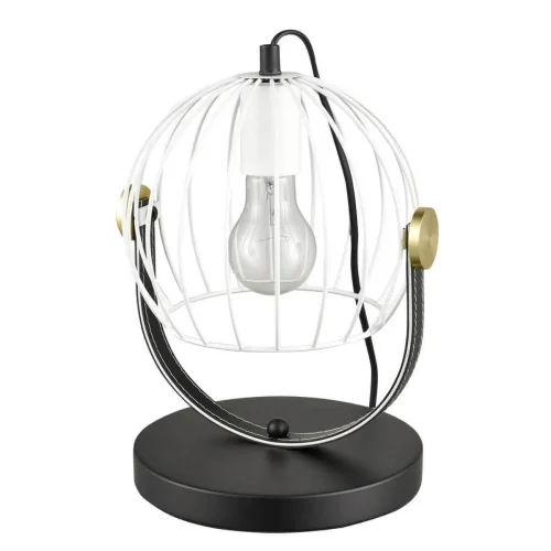 Настольная лампа лофт Pasquale VL6251N01 Vele Luce белая 1 лампа, основание чёрное металл в стиле лофт 