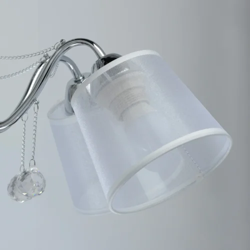 Люстра потолочная Лацио 103012305 DeMarkt белая на 5 ламп, основание хром в стиле современный  фото 4