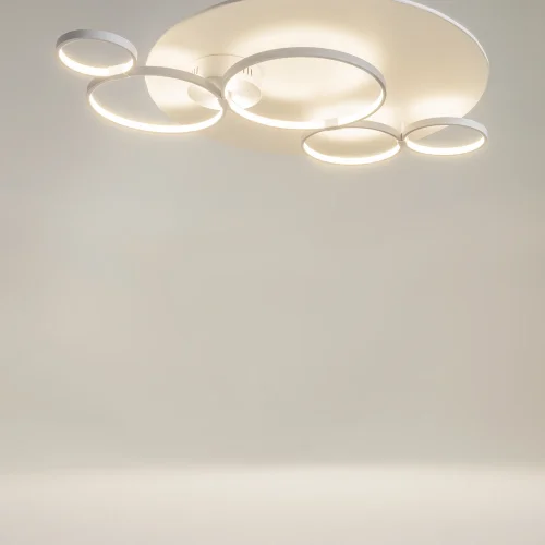 Светильник потолочный LED Olympia MOD448CL-L40WK Maytoni белый на 1 лампу, основание белое в стиле современный минимализм кольца фото 3