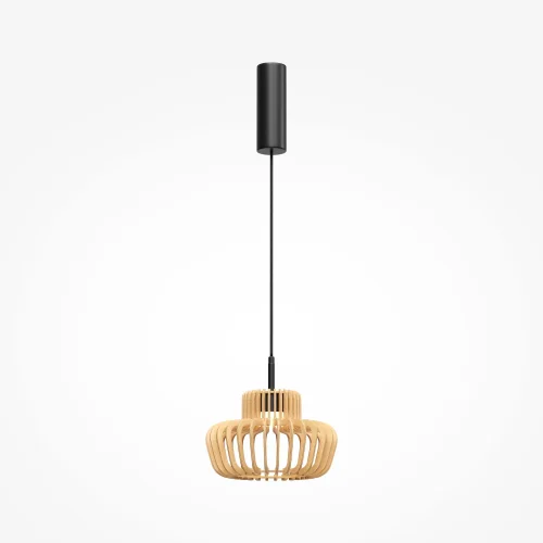 Светильник подвесной LED MOD465PL-L12BK2 Namiki Maytoni бежевый коричневый на 1 лампу, основание чёрное в стиле современный кантри фото 3