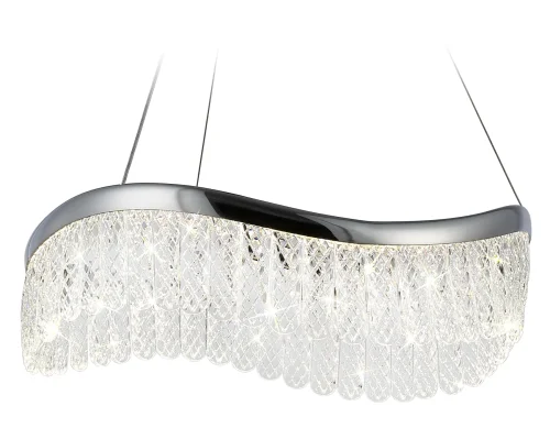 Светильник подвесной LED TR49712 Ambrella light прозрачный 1 лампа, основание хром в стиле современный хай-тек 