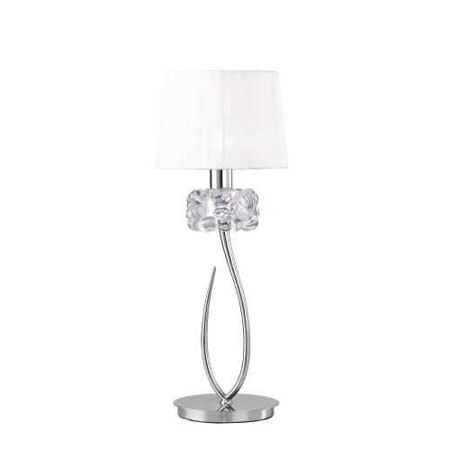 Настольная лампа Loewe 4636 Mantra белая 1 лампа, основание хром металл в стиле современный  фото 2