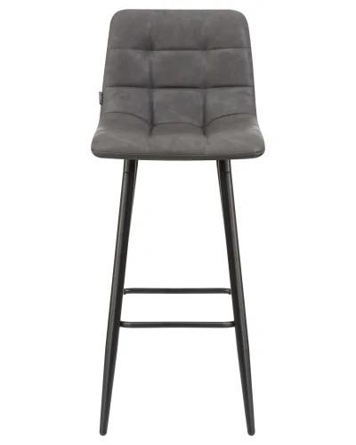 Набор 2 шт Стул барный DOBRIN NICOLE (черные матовые ножки, серая антрацитовая винтажная экокожа (RU-08)) винтажная антрацитовая экокожа (RU-08), черные матовые ножки Dobrin, антрацит/экокожа, ножки/металл/, размеры - *1050**** фото 7