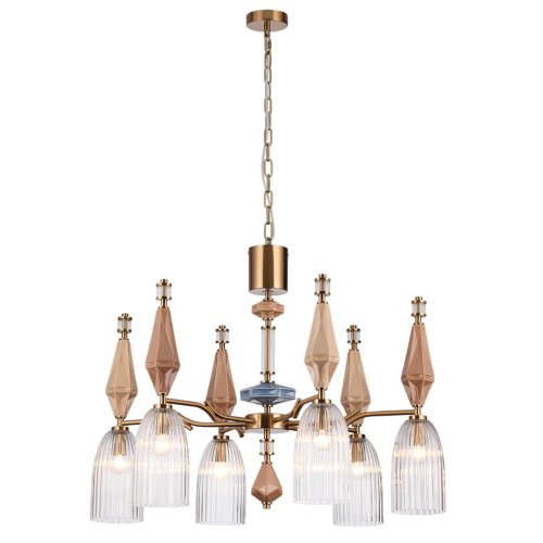 Люстра подвесная Terra 5414/6 Odeon Light прозрачная на 6 ламп, основание античное бронза латунь в стиле классический современный фото 3 Люстра подвесная Terra 5414/6 Odeon Light прозрачная на 6 ламп, основание античное бронза латунь в стиле классический современный фото 3