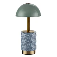Настольная Лампа светодиодная Lulu 5452/3TL Odeon Light зелёная на 1 лампу, основание зелёное латунь керамика металл в стиле классический современный аккумулятор Настольная Лампа светодиодная Lulu 5452/3TL Odeon Light зелёная на 1 лампу, основание зелёное латунь керамика металл в стиле классический современный аккумулятор