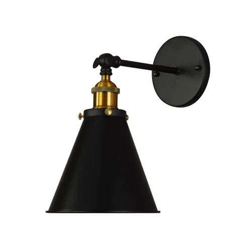 Бра лофт Rubi LDW B007-1 BK Lumina Deco чёрный на 1 лампу, основание чёрное в стиле лофт 