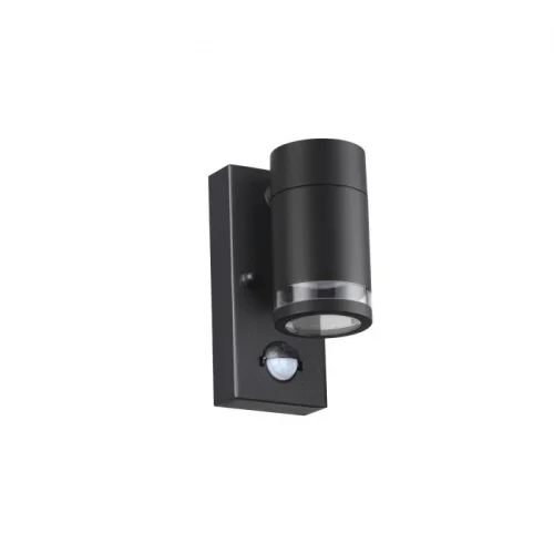 Настенный светильник уличный с датчиком движения Motto 6605/1W Odeon Light уличный IP44 чёрный на 1 лампу, плафон чёрный в стиле хай-тек GU10