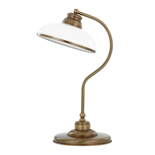 Настольная лампа N N-LG-1(P) Kutek белая 1 лампа, основание бронзовое металл в стиле классический 