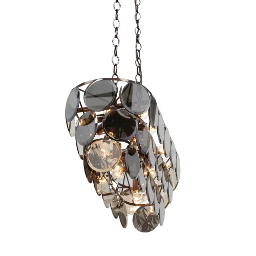 Люстра подвесная V5849-7/18 Vitaluce серая чёрная на 18 ламп, основание бронзовое в стиле классический современный фото 2