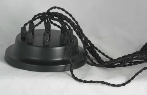 Светильник подвесной лофт Shirley GRLSP-9840 Lussole без плафона 8 ламп, основание чёрное в стиле лофт паук фото 3