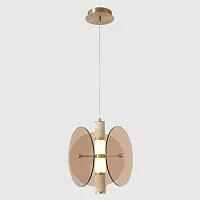 Светильник подвесной LED AMARILLO SP12W LED BRASS Crystal Lux янтарный на 1 лампу, основание латунь в стиле современный 