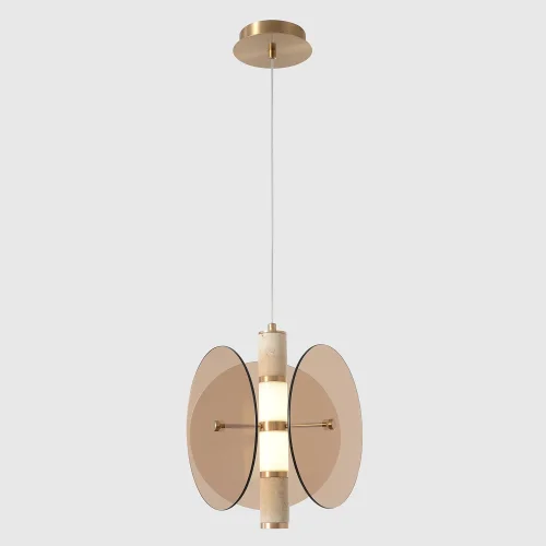 Светильник подвесной LED AMARILLO SP12W LED BRASS Crystal Lux янтарный на 1 лампу, основание латунь в стиле современный 