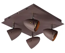 Люстра потолочная Punto 193.4 grigio Lucia Tucci коричневая на 4 лампы, основание коричневое в стиле современный 