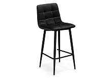 Полубарный стул Чилли К черный / черный 533171 Woodville, чёрный/велюр, ножки/металл/чёрный, размеры - ****430*420