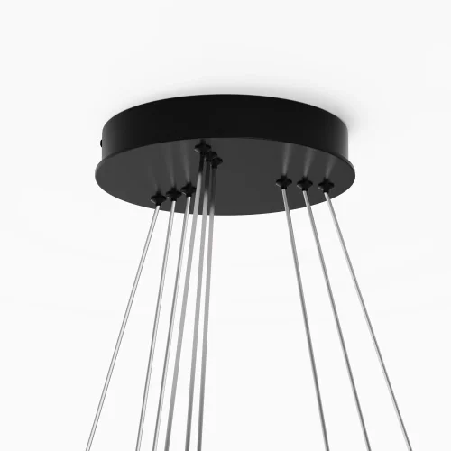 Светильник подвесной LED Rim MOD058PL-L100BK Maytoni чёрный на 1 лампу, основание чёрное в стиле современный минимализм кольца фото 6