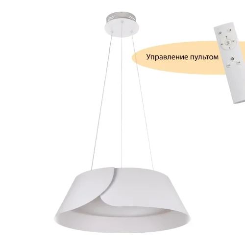 Светильник подвесной LED с пультом Cordelia MR9121-CL MyFar белый на 1 лампу, основание белое в стиле современный хай-тек 