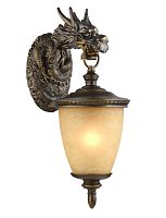 Настенный светильник Dragon 1716-1W Favourite уличный IP44 коричневый 1 лампа, плафон янтарный в стиле кантри классика E27