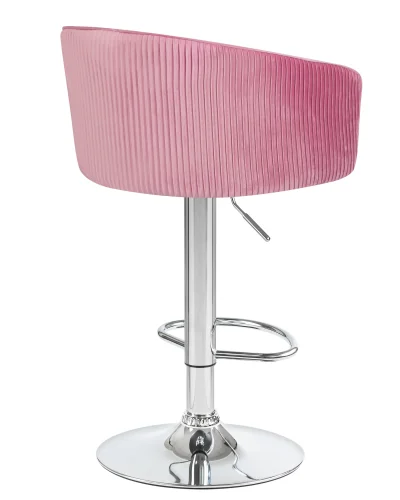 Стул барный 5025-LM DARCY,  цвет сиденья розовый (1922-16), цвет основания хром Dobrin, розовый/велюр, ножки/металл/хром, размеры - 860*1070***510*460 фото 4