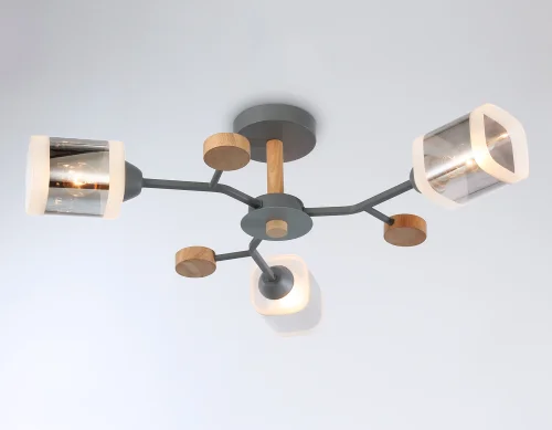 Люстра потолочная TR3033231 Ambrella light серая на 3 лампы, основание серое в стиле современный классический  фото 2