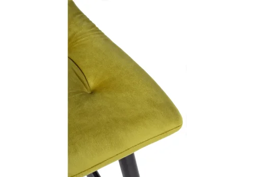 Барный стул Stich khaki 15055 Woodville, зелёный/велюр, ножки/металл/чёрный, размеры - ****430*480 фото 7
