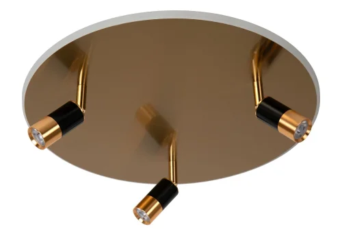 Светильник потолочный LED Jubel 71101/48/02 Lucide матовый золото латунь на 3 лампы, основание матовое золото латунь в стиле современный фото 2