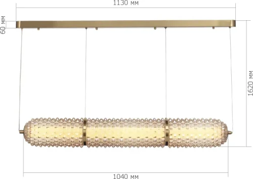 Светильник подвесной LED Saguaro SL6144.313.01 ST-Luce янтарный на 1 лампу, основание латунь в стиле современный линейный фото 3