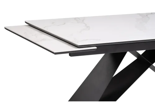 Керамический стол Ноттингем 160(220)х90х79 белый мрамор / черный 553543 Woodville столешница белая из керамика фото 5