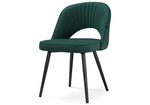 Деревянный стул Сандвикен черный / velutto 20 462400 Woodville, зелёный/велюр, ножки/металл/чёрный, размеры - ****500*550 фото 5