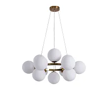 Люстра подвесная Сида 07508-12A,36 Kink Light белая на 12 ламп, основание латунь в стиле современный молекула шар