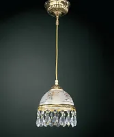 Светильник подвесной L 6100/16 Reccagni Angelo прозрачный белый 1 лампа, основание золотое в стиле классический 