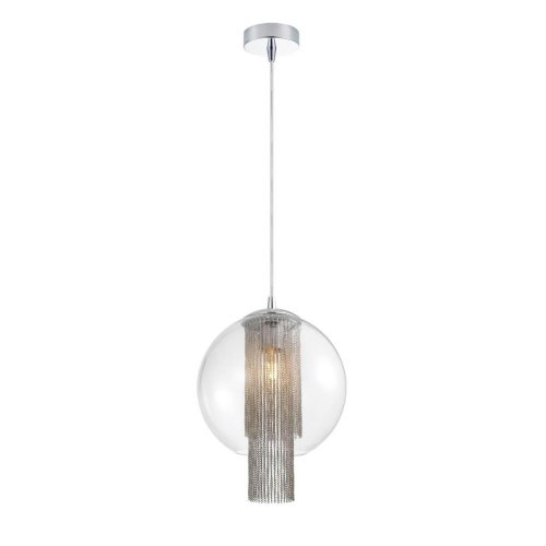 Светильник подвесной Funnel 3008-1P Favourite прозрачный 1 лампа, основание хром в стиле арт-деко 