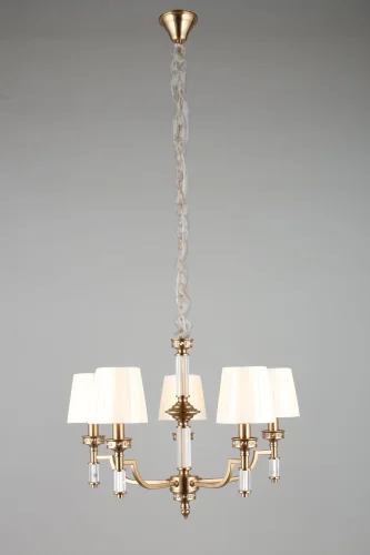 Люстра подвесная Dimaro OML-87813-05 Omnilux бежевая на 5 ламп, основание хром в стиле классический фото 2 Люстра подвесная Dimaro OML-87813-05 Omnilux бежевая на 5 ламп, основание хром в стиле классический фото 2