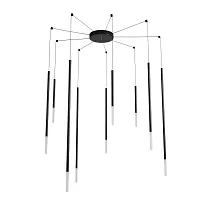 Люстра подвесная Стик (Stick) 8400/27L Lumion белая на 9 ламп, основание чёрное в стиле минимализм паук Люстра подвесная Стик (Stick) 8400/27L Lumion белая на 9 ламп, основание чёрное в стиле минимализм паук